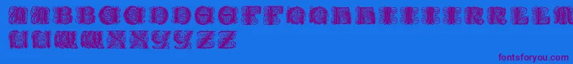 Paulusfranckinitialen Font – Purple Fonts on Blue Background
