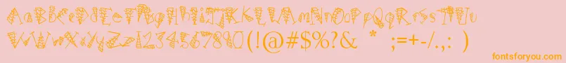 HairsDensBag-Schriftart – Orangefarbene Schriften auf rosa Hintergrund