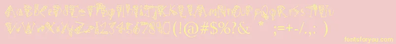 HairsDensBag-Schriftart – Gelbe Schriften auf rosa Hintergrund