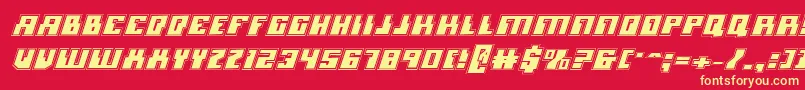 Micronianai Font – Yellow Fonts on Red Background