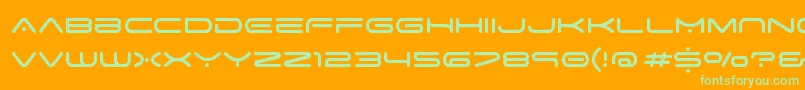 SpaceAge-Schriftart – Grüne Schriften auf orangefarbenem Hintergrund
