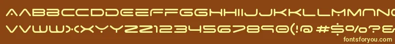 SpaceAge Font – Yellow Fonts on Brown Background