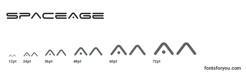 Размеры шрифта SpaceAge (98214)