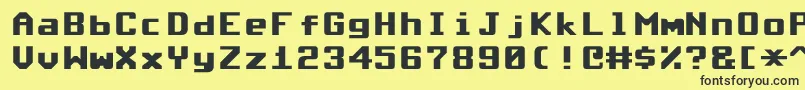 CommodoreRoundedV1.2 Font – Black Fonts on Yellow Background