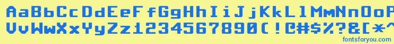 CommodoreRoundedV1.2 Font – Blue Fonts on Yellow Background