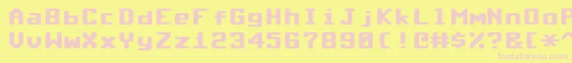 CommodoreRoundedV1.2 Font – Pink Fonts on Yellow Background