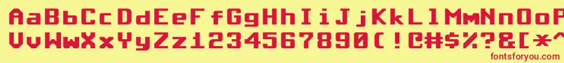 Шрифт CommodoreRoundedV1.2 – красные шрифты на жёлтом фоне