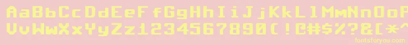 CommodoreRoundedV1.2 Font – Yellow Fonts on Pink Background