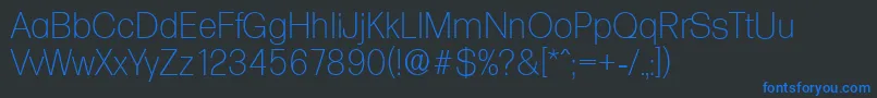 FormulaserialXlightRegular Font – Blue Fonts on Black Background