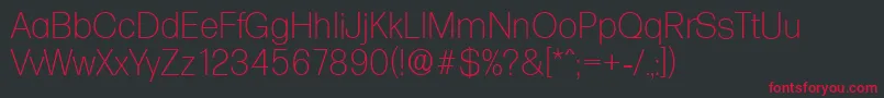 FormulaserialXlightRegular Font – Red Fonts on Black Background