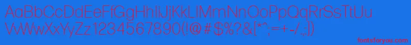 FormulaserialXlightRegular-Schriftart – Rote Schriften auf blauem Hintergrund