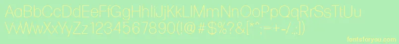 FormulaserialXlightRegular Font – Yellow Fonts on Green Background