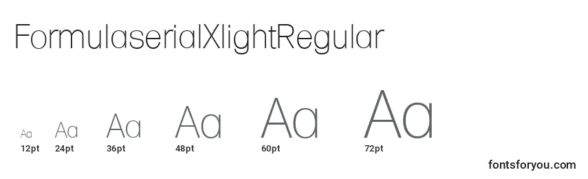 Размеры шрифта FormulaserialXlightRegular