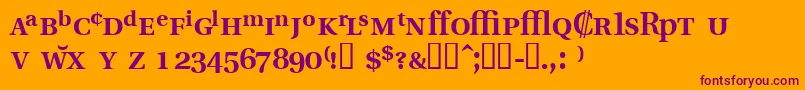 Police VeracityprosskSemibold – polices violettes sur fond orange