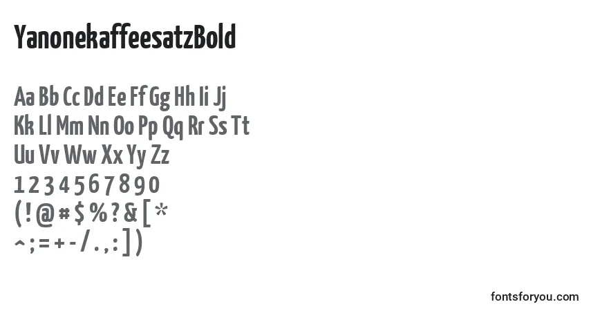 YanonekaffeesatzBold (9822)-fontti – aakkoset, numerot, erikoismerkit