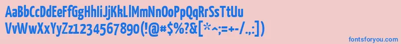 YanonekaffeesatzBold-Schriftart – Blaue Schriften auf rosa Hintergrund