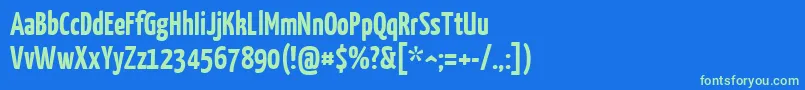 YanonekaffeesatzBold Font – Green Fonts on Blue Background