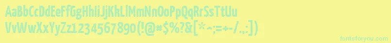 YanonekaffeesatzBold Font – Green Fonts on Yellow Background