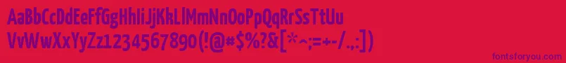 YanonekaffeesatzBold Font – Purple Fonts on Red Background