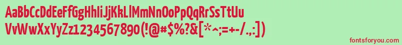 YanonekaffeesatzBold Font – Red Fonts on Green Background