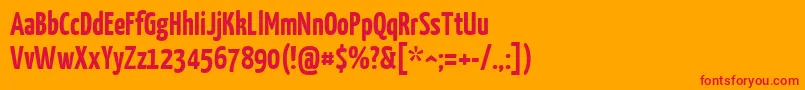 YanonekaffeesatzBold Font – Red Fonts on Orange Background