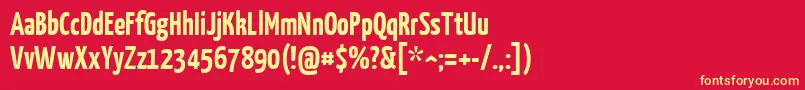 YanonekaffeesatzBold Font – Yellow Fonts on Red Background