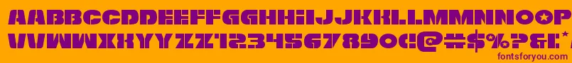 Freedomfighterexpand Font – Purple Fonts on Orange Background