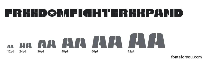 Размеры шрифта Freedomfighterexpand