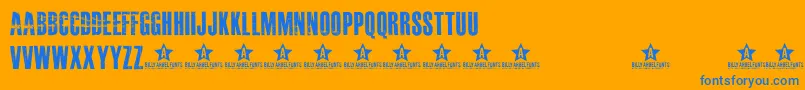 Masterplan Font – Blue Fonts on Orange Background