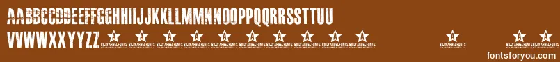 Masterplan Font – White Fonts on Brown Background