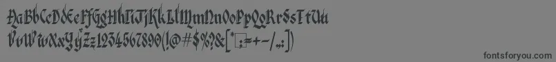 フォントKingthingsItalique – 黒い文字の灰色の背景