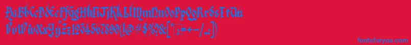 KingthingsItalique Font – Blue Fonts on Red Background