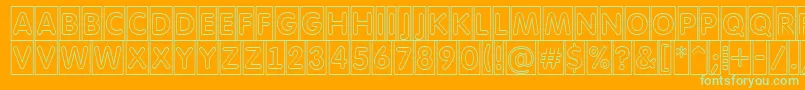 AFuturaroundttlcmotl-Schriftart – Grüne Schriften auf orangefarbenem Hintergrund