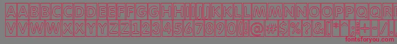 フォントAFuturaroundttlcmotl – 赤い文字の灰色の背景