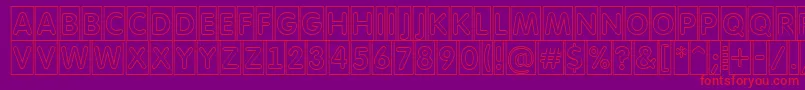 AFuturaroundttlcmotl-fontti – punaiset fontit violetilla taustalla
