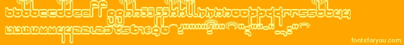 Robokid ffy Font – Yellow Fonts on Orange Background