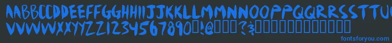 Mudshove Font – Blue Fonts on Black Background