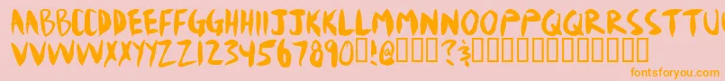 Mudshove Font – Orange Fonts on Pink Background