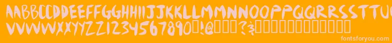 Mudshove Font – Pink Fonts on Orange Background