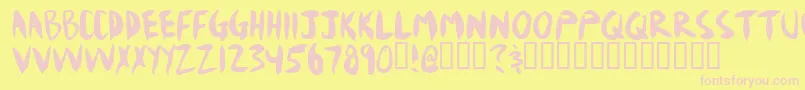Mudshove Font – Pink Fonts on Yellow Background