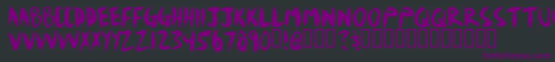 Mudshove-Schriftart – Violette Schriften auf schwarzem Hintergrund