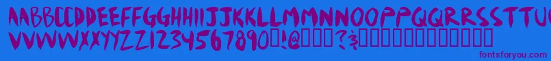 Mudshove Font – Purple Fonts on Blue Background