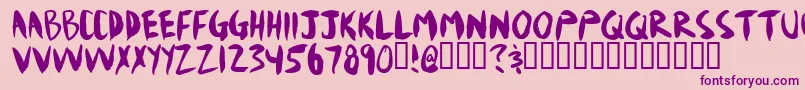 Mudshove Font – Purple Fonts on Pink Background