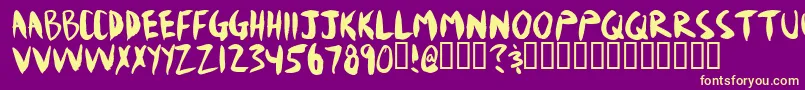 Mudshove Font – Yellow Fonts on Purple Background