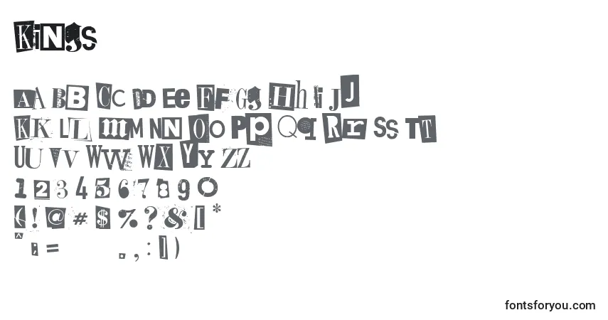 Schriftart Kings – Alphabet, Zahlen, spezielle Symbole