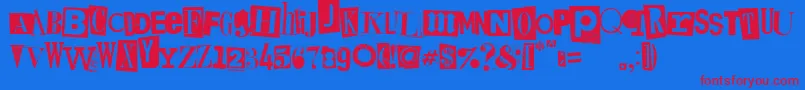 フォントKings – 赤い文字の青い背景