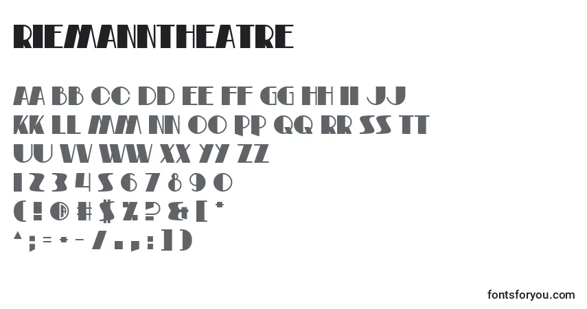 A fonte RiemannTheatre – alfabeto, números, caracteres especiais