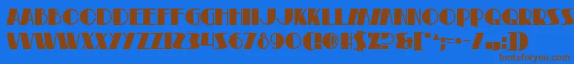 RiemannTheatre Font – Brown Fonts on Blue Background