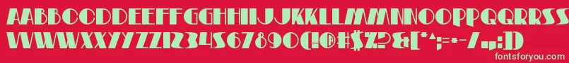 RiemannTheatre Font – Green Fonts on Red Background