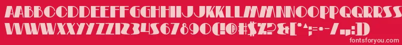 RiemannTheatre Font – Pink Fonts on Red Background